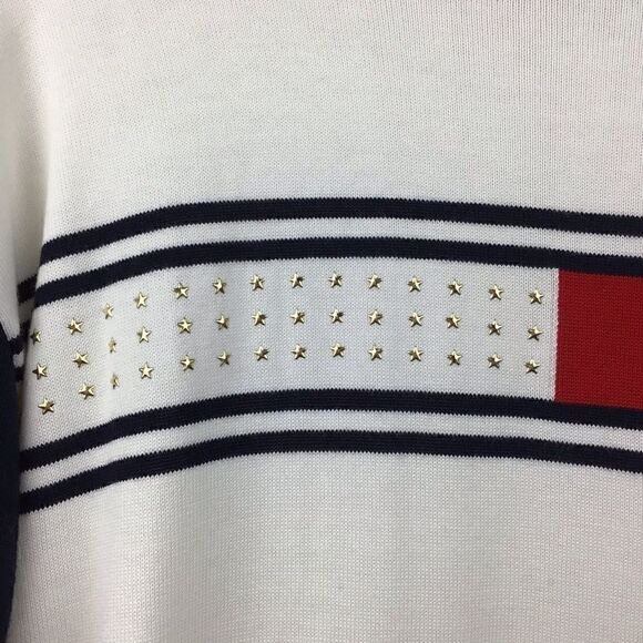 Tommy Hilfiger Sweater, Red Blue Logo Sweater w/Stars - S - Picture 4 of 7